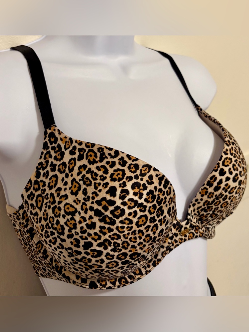 Victoria's Secret Leopard Print Push-Up Bra - Black/Beige